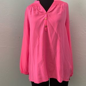 Lilly Pulitzer silk Elsa top size M. Bright Pink.